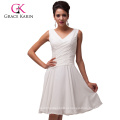 Grace Karin Ladies mangas branco chiffon casamento padrões de vestidos de dama de honra CL6059